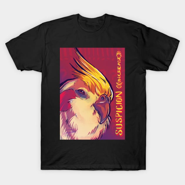 Calopsita Suspicion T-Shirt by hnnart 